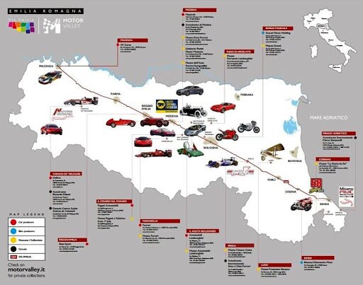 mappa motor valley